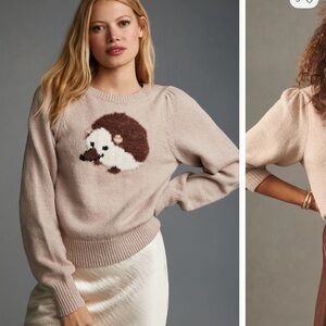 Anthropologie Mauve Hedgehog Sweater
